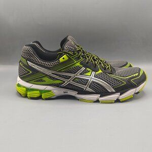 ASICS GT-1000 T3R0N Men’s Size 12 Running Shoes Black Green Pre-Owned and Good